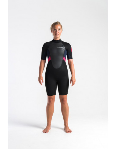 C-Skins Women's Element Shorti 3/2mm Wetsuit - Black/Slate/Coral