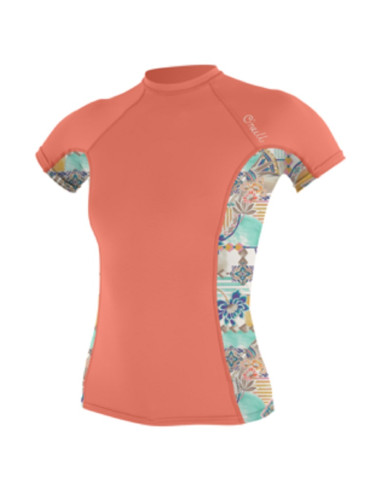 O'Neill Women's Side Print Short Sleeve Rash Vest